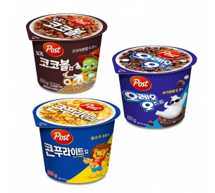 포스트 시리얼컵 30g 12개입(콘푸라이트/오곡코코볼/오레오 오즈)