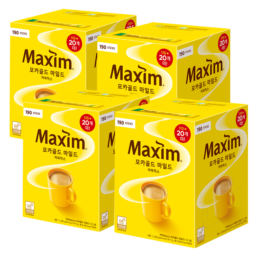 맥심 모카골드 마일드(170T+20T)x4 총760T