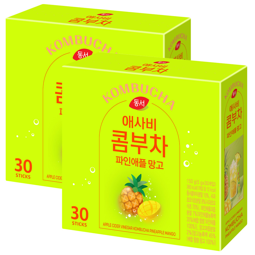 애사비 콤부차 파인애플 망고  150g 30Tx 2개입 총 60T